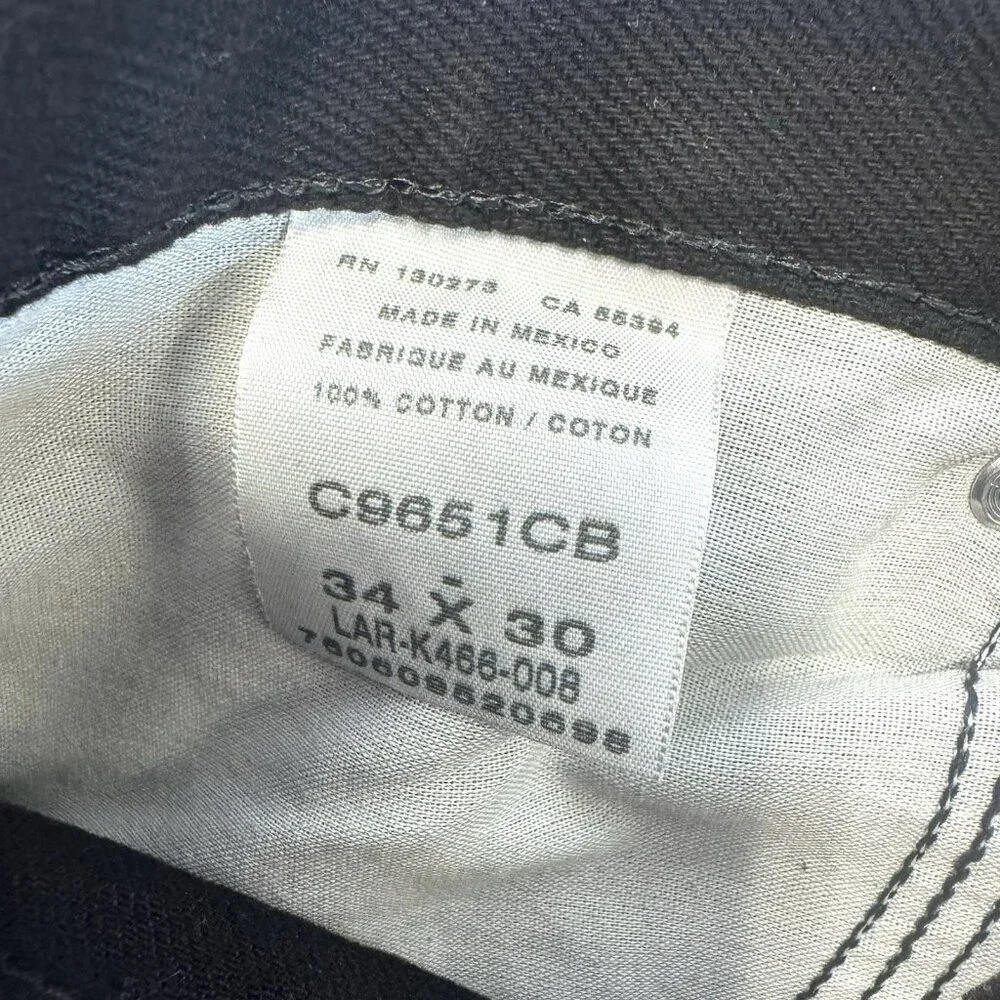Wrangler Jeans Five Star Regular Fit Black Denim Mens Size 34x30 New NWT